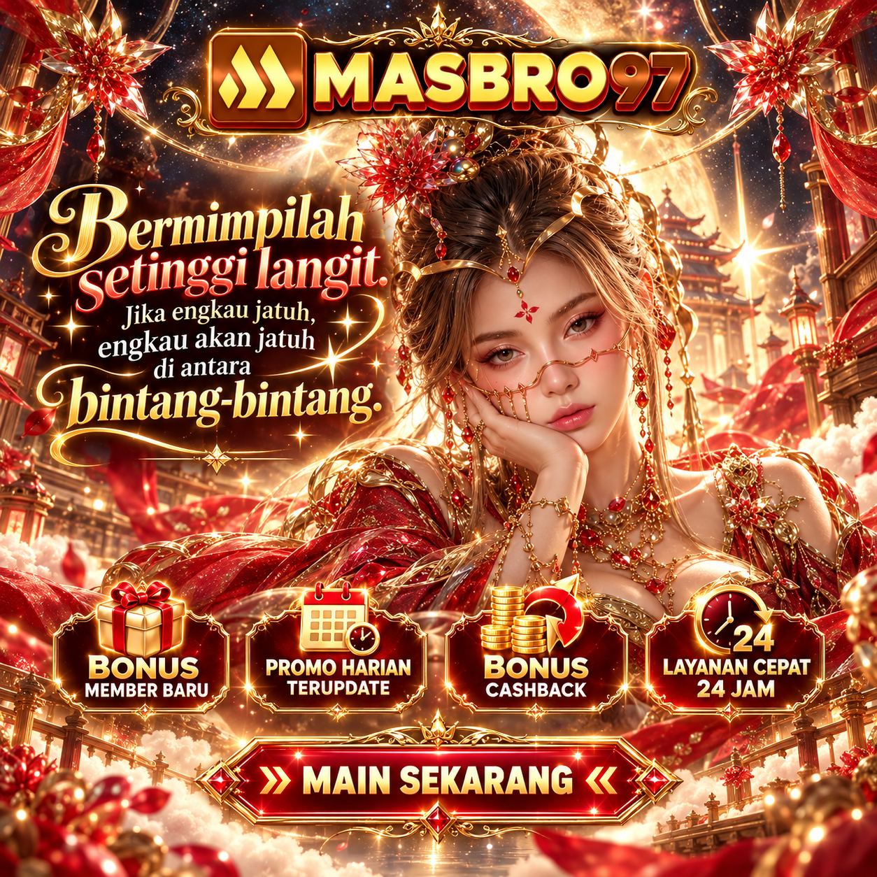 MASBRO97 -Bermimpilah setinggi langit.Jika engkau jatuh, engkau akan jatuh di antara bintang-bintang.